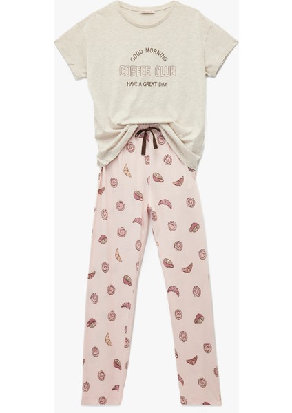Pamuklu Baskılı Uzun Kollu Pijama Takımı fiyatları