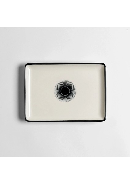 Aspen Siyah Çizgili Sunum Tabağı 13X18 cm