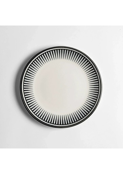 Aspen Siyah Çizgili Pasta Tabağı 21 cm