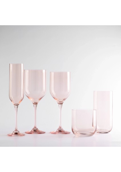 Sunset Kristal Beyaz Şarap Kadehi Pudra 330 cc modelleri