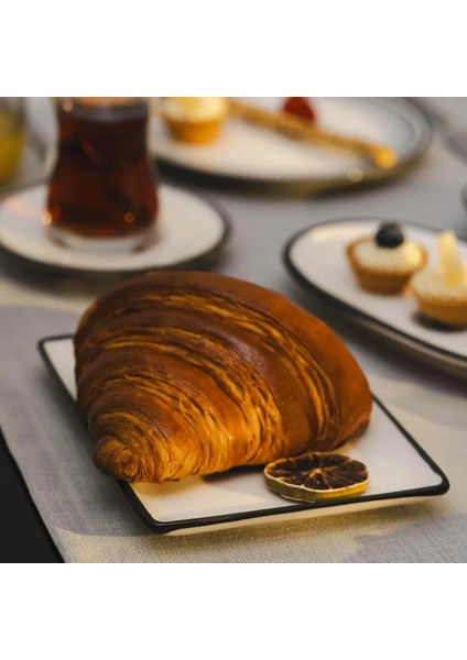 Aspen Siyah Çizgili Sunum Tabağı 13X18 cm fiyatları