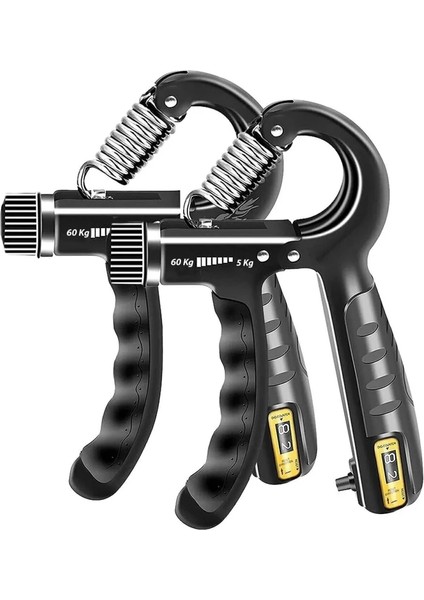 2 Adet Sayaçlı Bilek Güçlendirme Yayı 5-60 kg Siyah