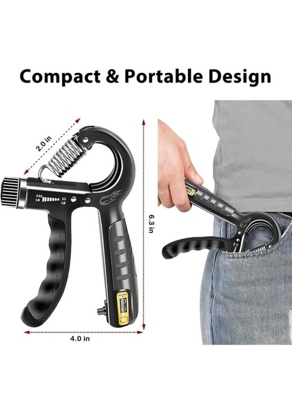 2 Adet Sayaçlı Bilek Güçlendirme Yayı 5-60 kg Siyah modelleri