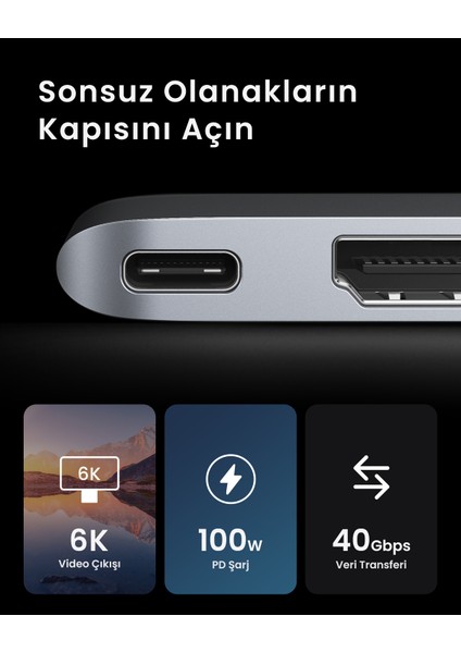 Macbook Pro Air İçin Thunderbolt 3 Type-C HDMI USB 3.0 SD Kart Okuyucu Hub Adaptör 80856 indirimleri