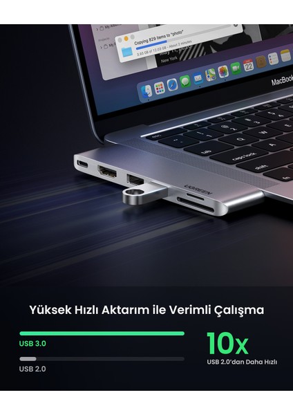 Macbook Pro Air İçin Thunderbolt 3 Type-C HDMI USB 3.0 SD Kart Okuyucu Hub Adaptör 80856