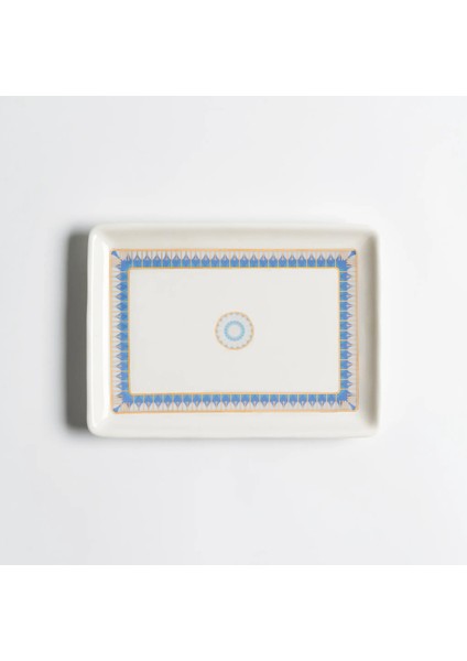 Giselle Mavi Gold Sunum Tabağı 13X18 cm