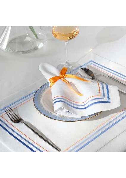 Sahara Peçete Beyaz Mavi 40X40 cm