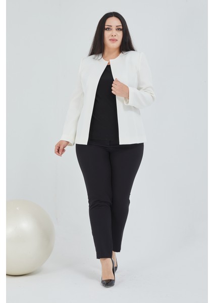 Atelier Kadın Büyük Beden Yakasız Ceket