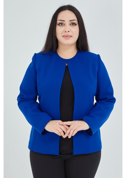 Atelier Kadın Büyük Beden Yakasız Ceket