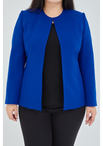 Atelier Kadın Büyük Beden Yakasız Ceket modelleri