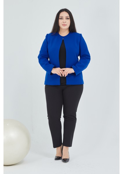 Atelier Kadın Büyük Beden Yakasız Ceket