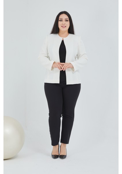 Atelier Kadın Büyük Beden Yakasız Ceket indirimleri