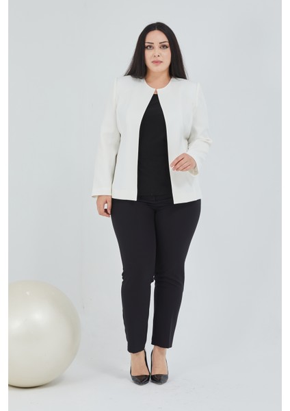 Atelier Kadın Büyük Beden Yakasız Ceket