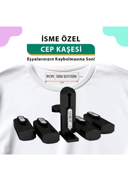 Siyah Öğrenci Cep Kaşesi, Okul Anaokul Kreş Kaşesi, Defter Kitap, Kıyafet Elbise Kaşesi Etiketi