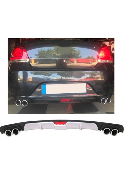 Fiat Linea Makyajsız Uyumlu Body Kit Difüzör 4 Çıkış Gri Yuvarlak