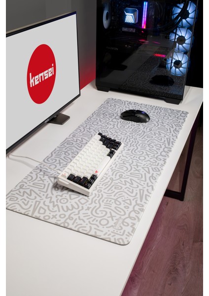 Tanto Edition Beyaz Gaming Mouse Pad 90X40 cm 5 mm Xxl Büyük Boy Mousepad