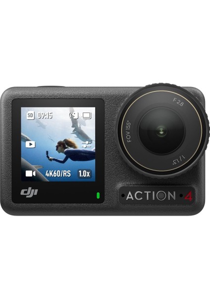 Osmo Action 4 Aksiyon Kamera 1/1,3 inç Sensör f/2.8 Diyafram Yüksek Çözünürlük Siyah Renk