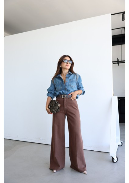 Çift Cepli Basic Denim Gömlek