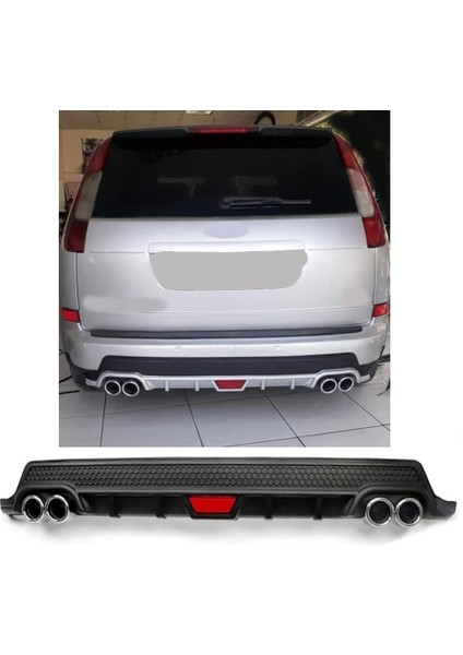 Ford C Max Uyumlu Body Kit Difüzör 4 Çıkış Yuvarlak Siyah Model 2