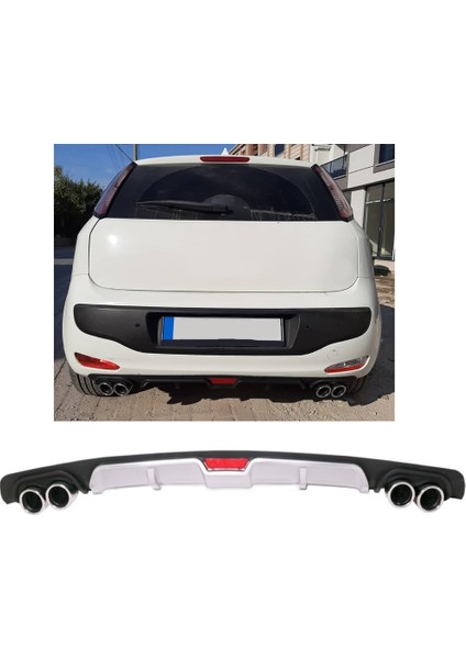 Fiat Punto Makyajlı Uyumlu Body Kit Difüzör 4 Çıkış Gri Yuvarlak