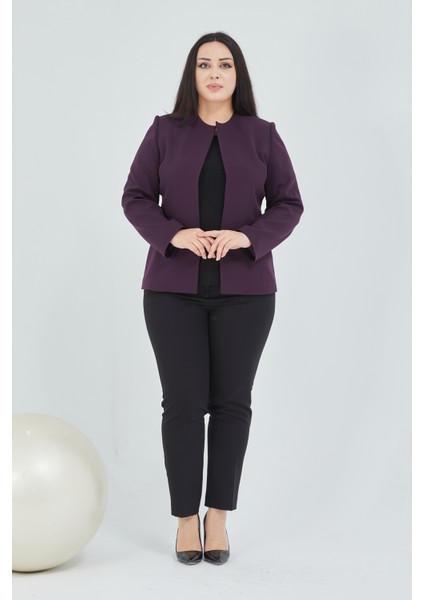 Atelier Kadın Büyük Beden Yakasız Ceket