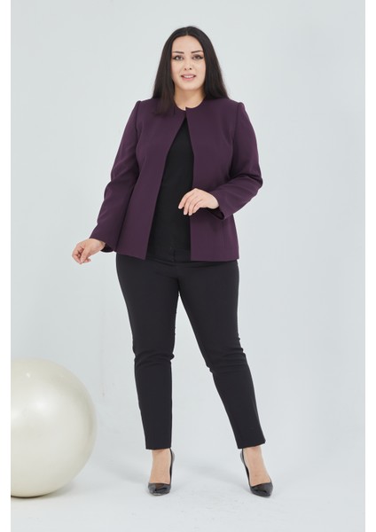 Atelier Kadın Büyük Beden Yakasız Ceket indirimleri