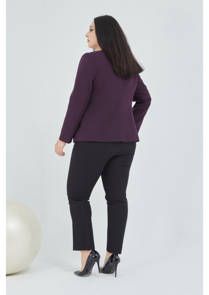 Atelier Kadın Büyük Beden Yakasız Ceket