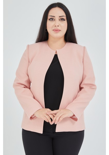 Atelier Kadın Büyük Beden Yakasız Ceket