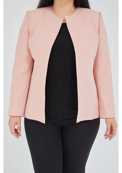 Atelier Kadın Büyük Beden Yakasız Ceket modelleri