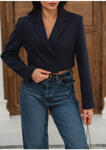 Kapsül Gardırop Astarlı Kruvazecrop Ceket fiyatları