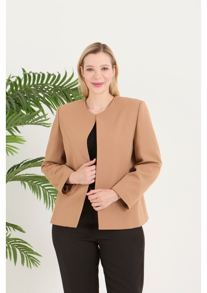 Atelier Kadın Büyük Beden Yakasız Ceket modelleri