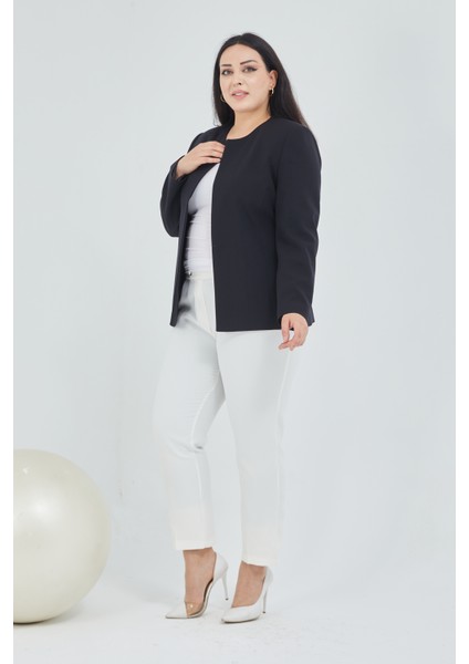 Atelier Kadın Büyük Beden Yakasız Ceket indirimleri