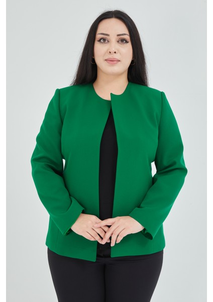 Atelier Kadın Büyük Beden Yakasız Ceket