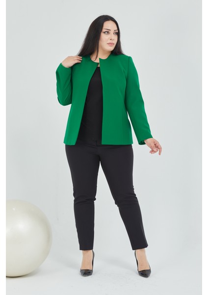 Atelier Kadın Büyük Beden Yakasız Ceket fırsatları