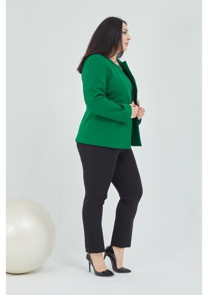 Atelier Kadın Büyük Beden Yakasız Ceket