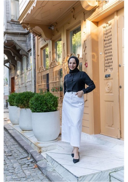 Tesettür Etek- Beyaz fiyatları