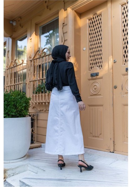 Tesettür Etek- Beyaz