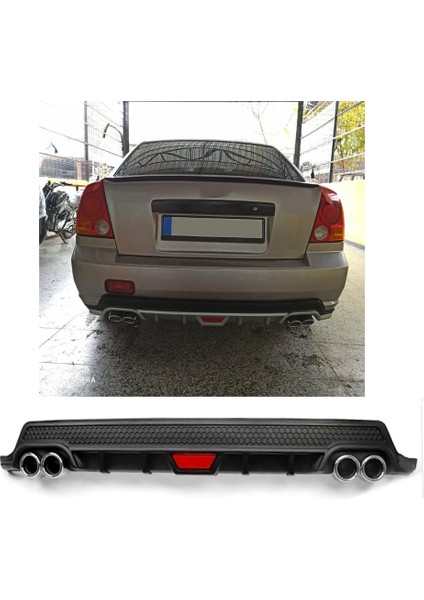 Hyundai Accent Admire Uyumlu Body Kit Difüzör 4 Çıkış Yuvarlak Siyah Model 2