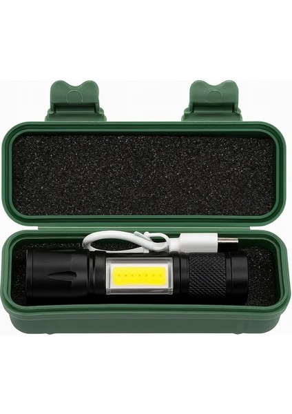 2 Adet Q-Max Xpe USB Charge Zomlu El Feneri