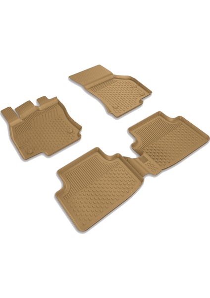 Volkswagen Tiguan 2016-2023 Uyumlu 4.5D Premium Havuzlu Oto Paspas BEJ RENK- Tiguan