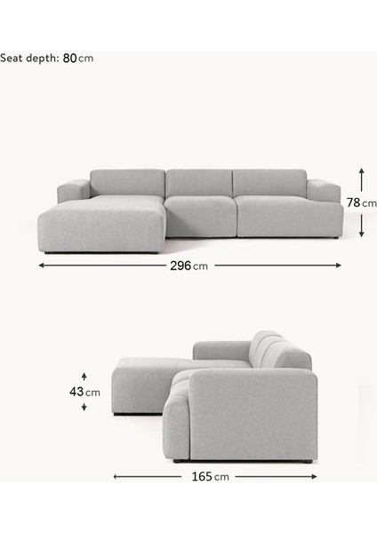 Most Mollista 3 Modül Sol Köşe Koltuk 32 Gri Keten Kumaş Yataş Sünger (Evinize Teslim) fırsatları