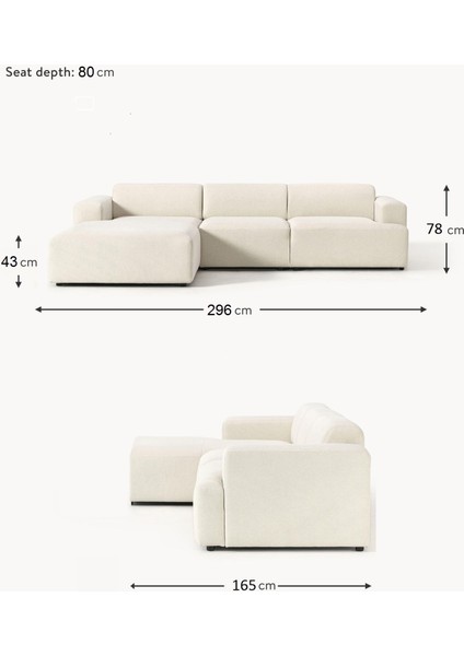 Most Mollista 3 Modül Sol Köşe Koltuk 02 Kırık Beyaz Keten Kumaş Yataş Sünger (Evinize Teslim) fırsatları