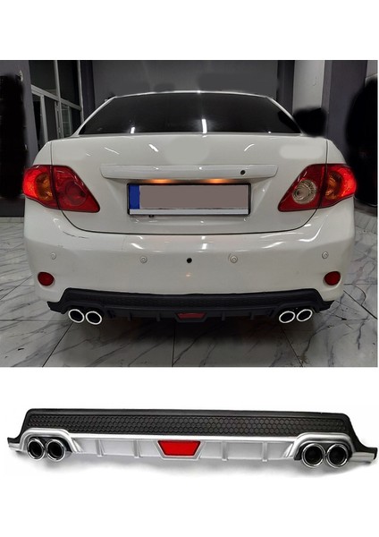 Toyota Corolla 06-12 Uyumlu Body Kit Difüzör 4 Çıkış Yuvarlak Gri Model 1