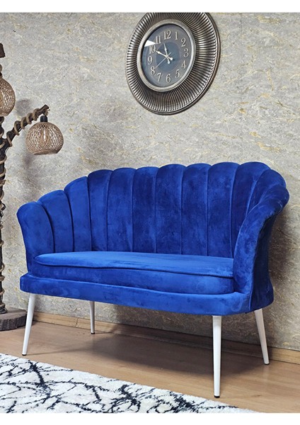 Ikili Istiridye Beyaz Boyalı Sivriltme Ayak Çay Seti Koltuk Tekli Berjer , Ikili Berjer Koltuk Mavi Renk 110 x 48 Boyut/ebat modelleri