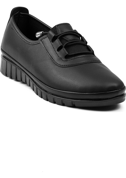 Kadın Siyah Ortopedik Anne Ayakkabısı - Rahat Kaymaz Taban, Bağcıklı Günlük Yürüyüş Ayakkabısı modelleri