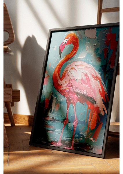 Siyah Çerçeveli Tablo, Pembe Flamingo – Tropik Dekor, Çocuk Odası Dekoru Poster No: 112707 fırsatları