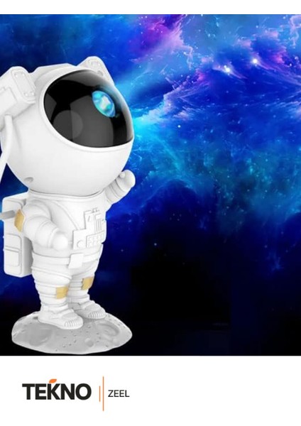 Astronot Gece Lambası , Galaksiler ve Yıldızlar Gökyüzü Projeksiyon Işığı -Uzaktan Kumandalı
