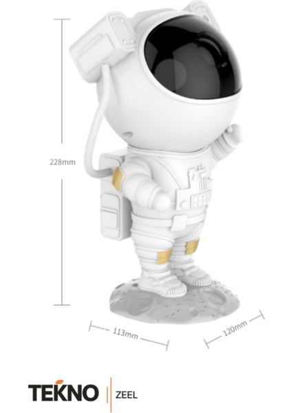 Astronot Gece Lambası , Galaksiler ve Yıldızlar Gökyüzü Projeksiyon Işığı -Uzaktan Kumandalı indirimleri