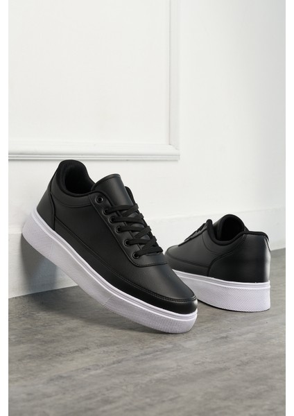 Günlük Siyah Beyaz Erkek Sneaker Ayakkabı modelleri
