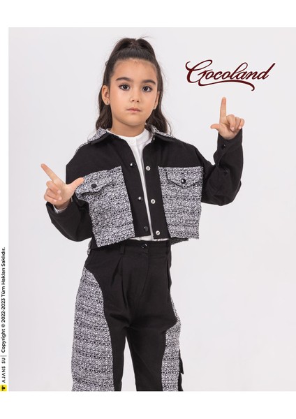Kız Çocuk Tüvit Ceket Pantolon Gömlek 3'lü Takım modelleri